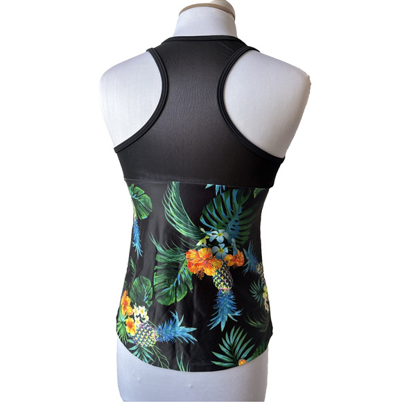 Yonique NWT Women's M Hawaiian Tropical Swim Suit Tankini Built In Bra Racerback - Picture 3 of 12